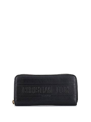 Christian Dior Logo Stripe Zip Around Wallet Leather Long (view 1)