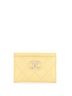 Chanel 100% Leather Yellow Textured CC Card Holder Quilted Caviar One size - photo 1
