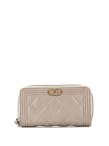 Chanel So Black Boy Zip Around Wallet Quilted Caviar Small (view 1)