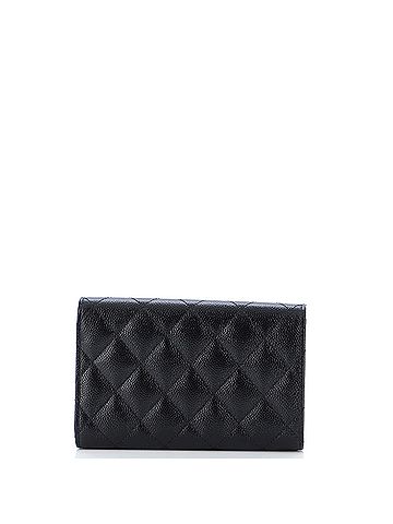 Chanel Textured CC Flap Wallet Quilted Caviar Medium (view 2)