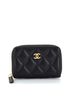 Chanel 100% Leather Black CC Zip Coin Purse Quilted Lambskin Small One size - photo 1