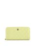 Chanel 100% Leather Green Zip Around Wallet Quilted Lambskin Long One size - photo 1