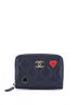 Chanel 100% Leather Blue Coco Casino Zip Coin Purse Quilted Caviar One size - photo 1