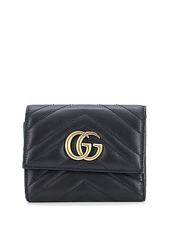 Gucci GG Marmont Trifold Wallet Matelasse Leather Compact (view 1)
