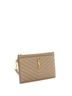 Saint Laurent 100% Leather Brown Classic Monogram Zip Bill Pouch Matelasse Chevron Leather Large One size - photo 3