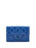 Chanel 100% Leather Blue Classic Flap Card Case Quilted Lambskin with Rainbow Hardware One size - photo 1