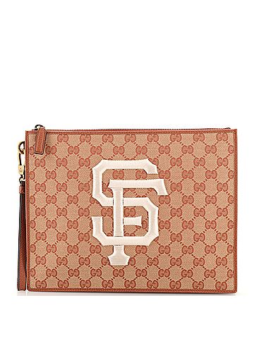 Gucci MLB Zip Pouch GG Canvas with Applique Medium (view 1)