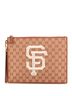 Gucci 100% Canvas Brown MLB Zip Pouch GG Canvas with Applique Medium One size - photo 1