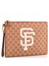 Gucci 100% Canvas Brown MLB Zip Pouch GG Canvas with Applique Medium One size - photo 4