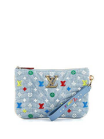 Louis Vuitton New Wave Zipped Pochette Monogram Embroidered Quilted Denim (view 1)