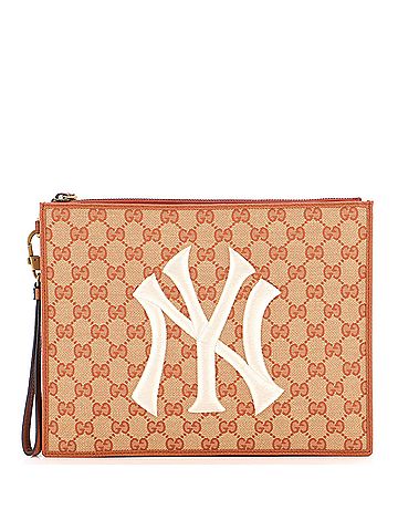 Gucci MLB Zip Pouch GG Canvas with Applique Medium (view 1)