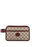 Gucci 100% Coatead Canvas Brown Interlocking G Patch Toiletry Case GG Coated Canvas One size - photo 1