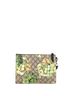 Gucci 100% Coatead Canvas Green Brown Wristlet Zip Pouch Blooms Print GG Coated Canvas Small One size - photo 4