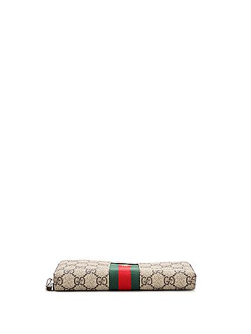 Gucci Bee Web Zip Around Wallet GG Coated Canvas (view 2)