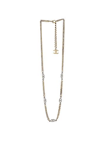 Chanel CC Station Chain Link Belt Ruthenium with Crystals (view 2)