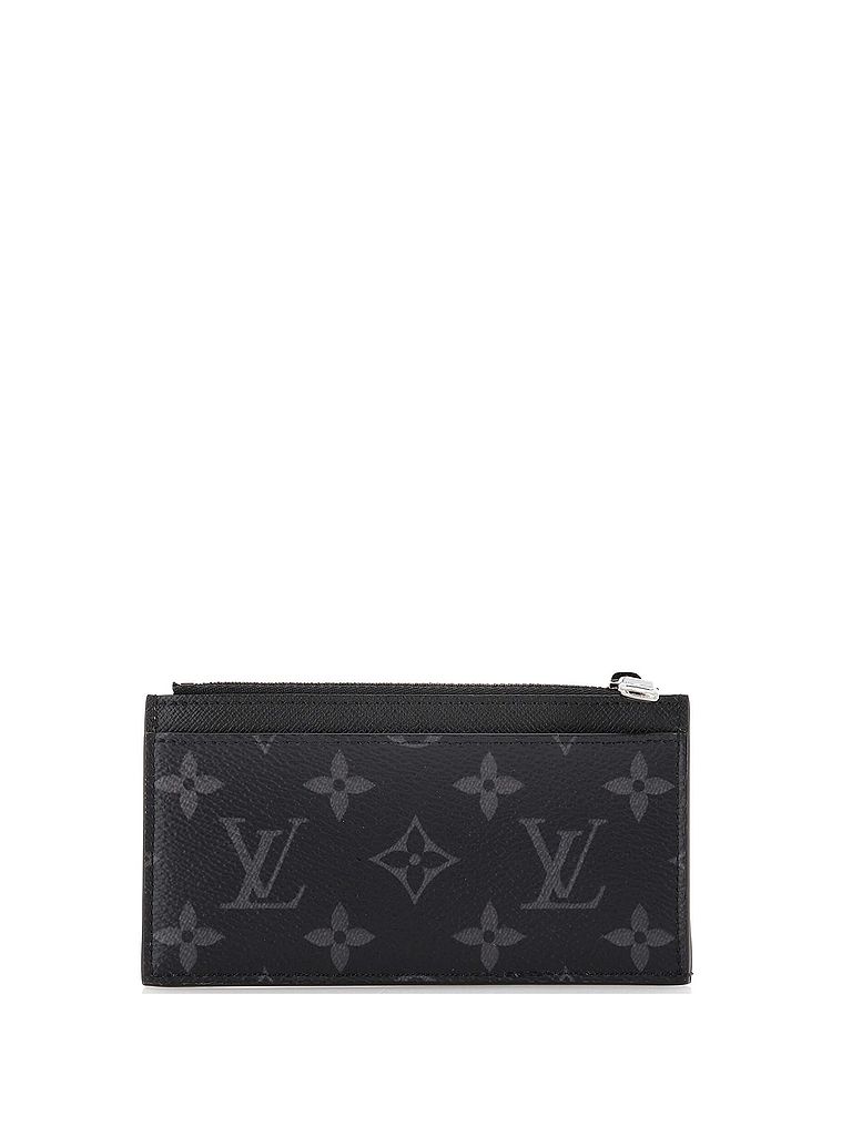 Louis Vuitton 100% Coatead Canvas Black Coin Card Holder Reverse Monogram Eclipse Canvas One size - photo 1