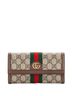 Gucci 100% Coatead Canvas Brown Ophidia Continental Wallet GG Coated Canvas One size - photo 1