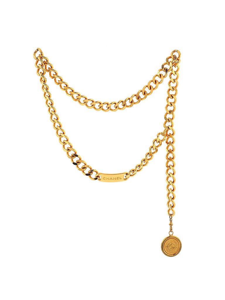Chanel 100% Metal Vintage Medallion Logo Chain Belt Metal One size - photo 1