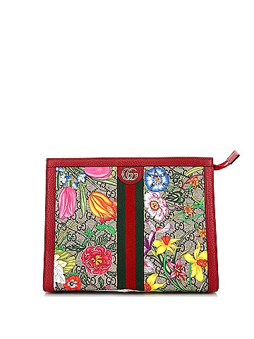Gucci Ophidia Pouch Flora GG Coated Canvas Medium (view 1)