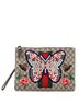 Gucci 100% Coatead Canvas Brown Butterfly Wristlet Pouch Embellished GG Coated Canvas One size - photo 1