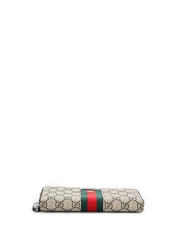 Gucci Bee Web Zip Around Wallet GG Coated Canvas (view 2)