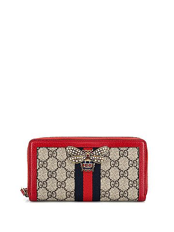 Gucci Queen Margaret Web Zip Wallet GG Coated Canvas (view 1)