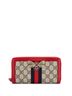 Gucci 100% Coatead Canvas Brown Queen Margaret Web Zip Wallet GG Coated Canvas One size - photo 1