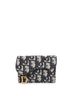 Christian Dior 100% Canvas Blue Saddle Flap Zipped Card Holder Oblique Canvas Compact One size - photo 1