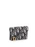Christian Dior 100% Canvas Blue Saddle Flap Zipped Card Holder Oblique Canvas Compact One size - photo 3