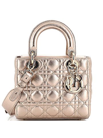 Christian Dior My ABCDior Lady Dior Bag Metallic Cannage Quilt Lambskin (view 1)