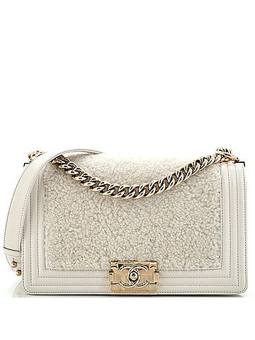 Chanel Boy Flap Bag Shearling with Leather Old Medium (view 1)