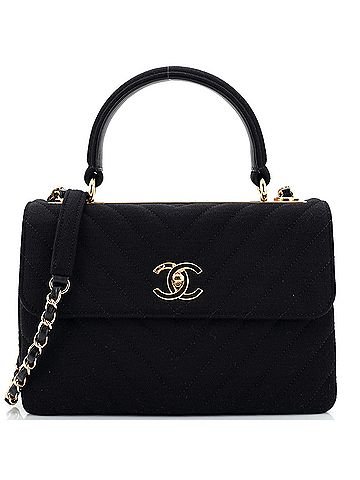 Chanel Trendy CC Top Handle Bag Chevron Jersey Small (view 1)