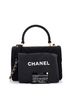 Chanel 100% Wool Black Trendy CC Top Handle Bag Chevron Jersey Small One size - photo 3