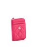 Chanel 100% Leather Pink CC Card Holder Zip Coin Purse Quilted Caviar One size - photo 4