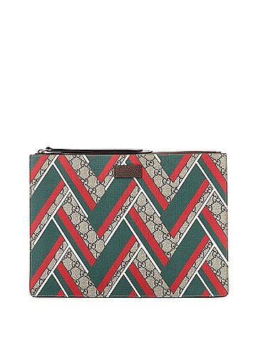 Gucci Wristlet Zip Pouch Printed GG Coated Canvas Large (view 1)