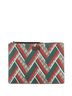 Gucci 100% Coatead Canvas Brown Green Red Wristlet Zip Pouch Printed GG Coated Canvas Large One size - photo 1