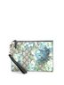 Gucci 100% Coatead Canvas Blue Wristlet Zip Pouch (Outlet) Blooms Print GG Coated Canvas Small One size - photo 1