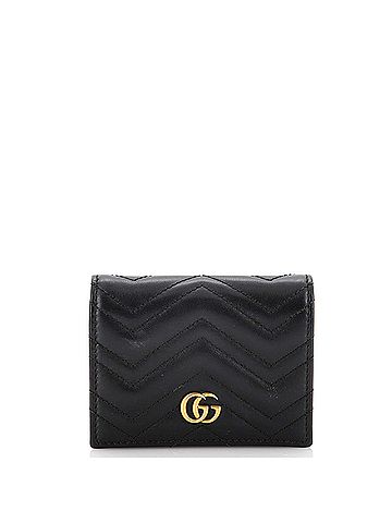 Gucci GG Marmont Card Case Wallet Matelasse Leather (view 1)