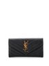 Saint Laurent 100% Leather Black Classic Monogram Flap Wallet Matelasse Chevron Leather Large One size - photo 1