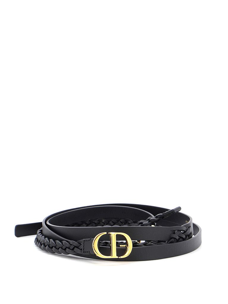 Christian Dior 100% Leather Black DiorDouble Belt Braided Leather Thin One size - photo 1