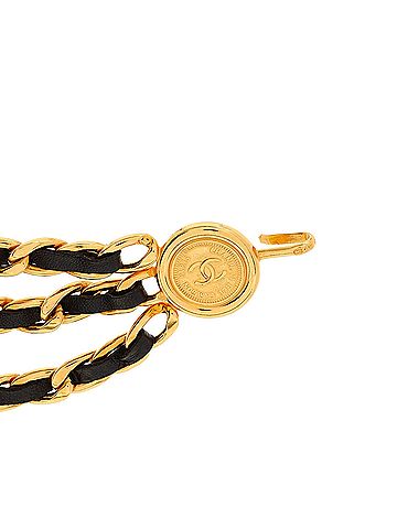 Chanel Vintage Multi-Chain Medallion Belt Metal and Leather (view 2)