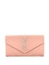 Saint Laurent 100% Leather Pink Classic Monogram Flap Wallet Matelasse Chevron Leather Large One size - photo 1