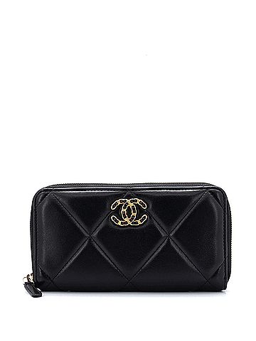 Chanel 19 Zip Around Wallet Quilted Lambskin Long (view 1)
