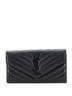 Saint Laurent 100% Leather Black Classic Monogram Flap Wallet Matelasse Chevron Leather Large One size - photo 1