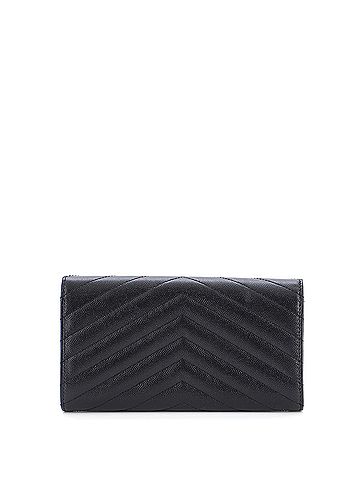 Saint Laurent Classic Monogram Flap Wallet Matelasse Chevron Leather Large (view 2)