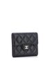 Chanel 100% Leather Black Trifold Flap Wallet Quilted Caviar Small One size - photo 3