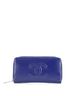 Chanel 100% Patent Leather Blue Timeless CC Zipped Wallet Patent Caviar Long One size - photo 1