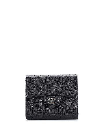 Chanel CC Compact Classic Flap Wallet Quilted Caviar (view 1)