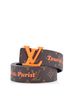Louis Vuitton 100% Coatead Canvas Brown Orange LV Pyramide Reversible Belt Printed Monogram Canvas Wide One size - photo 1