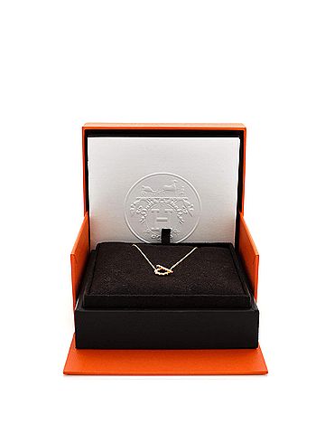 Hermès Finesse Pendant Necklace 18K Rose Gold and Diamonds (view 2)